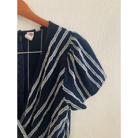 EUC Anthropologie Dolan Canovas Striped Cotton Blend Wide Leg Jumpsuit Navy S - Picture 11 of 15